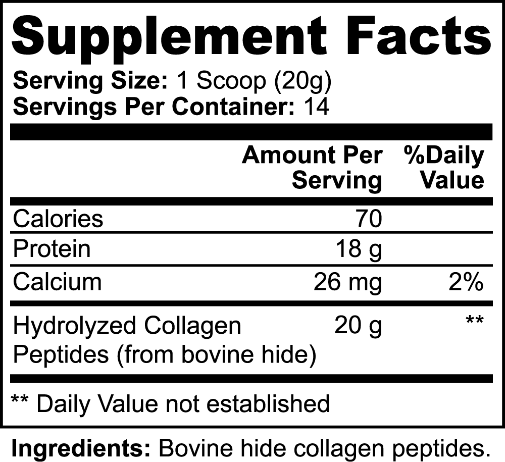 Grass-Fed Hydrolyzed Collagen Peptides product label 